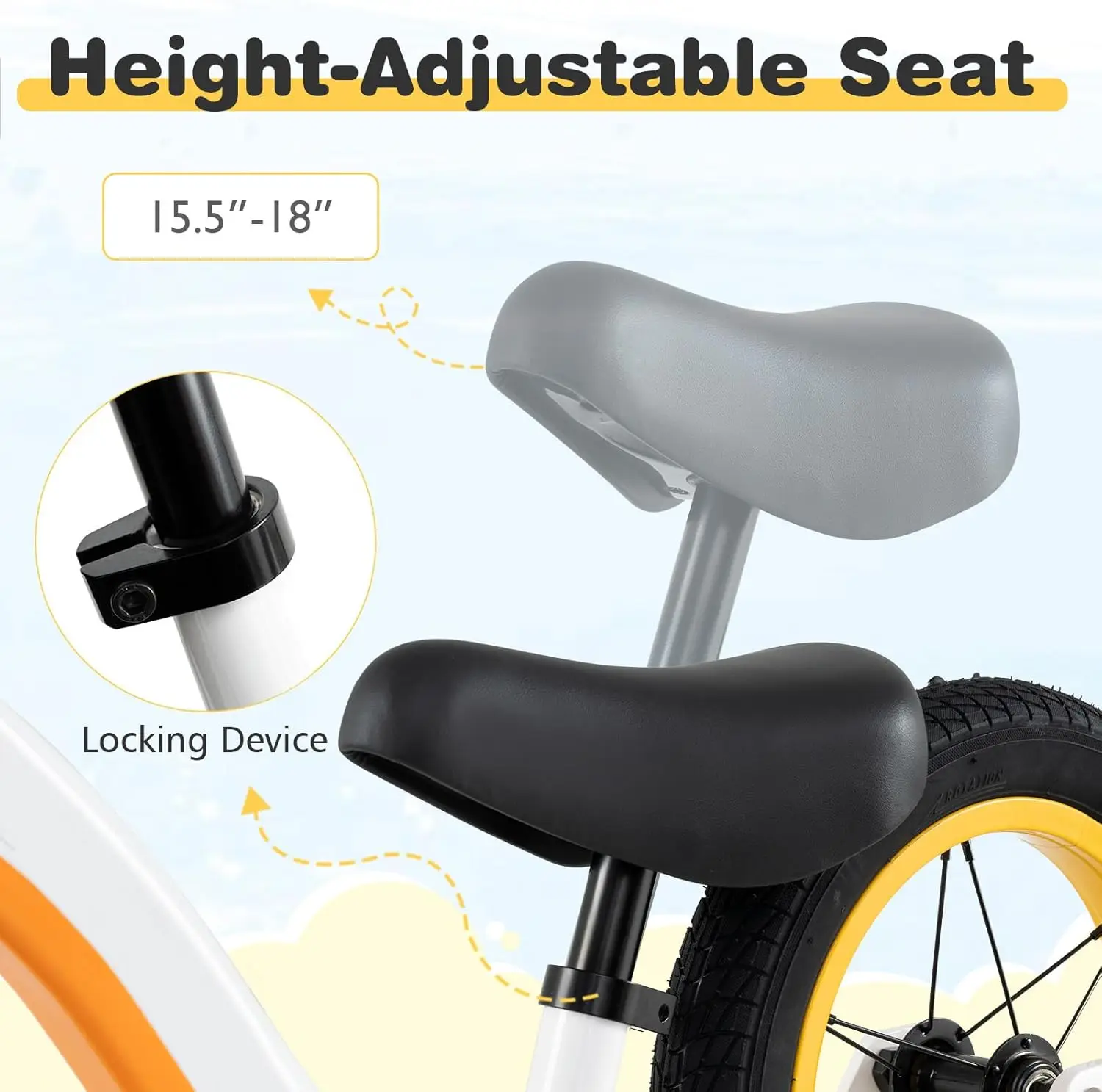 12-Inch Balance Bike, Magnesium Alloy Frame Toddler Bike w/Adjustable Seat, 360° Rotatable Handlebar & Pneumatic Rubber Tires, N