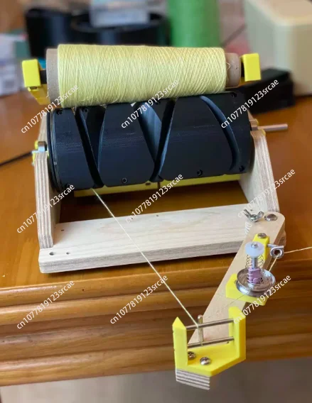 Portable Electric Automatic Yarn Winder DIY Wood Rotating Thread Holder Cone Winding Machine for Knitting Crochet Use