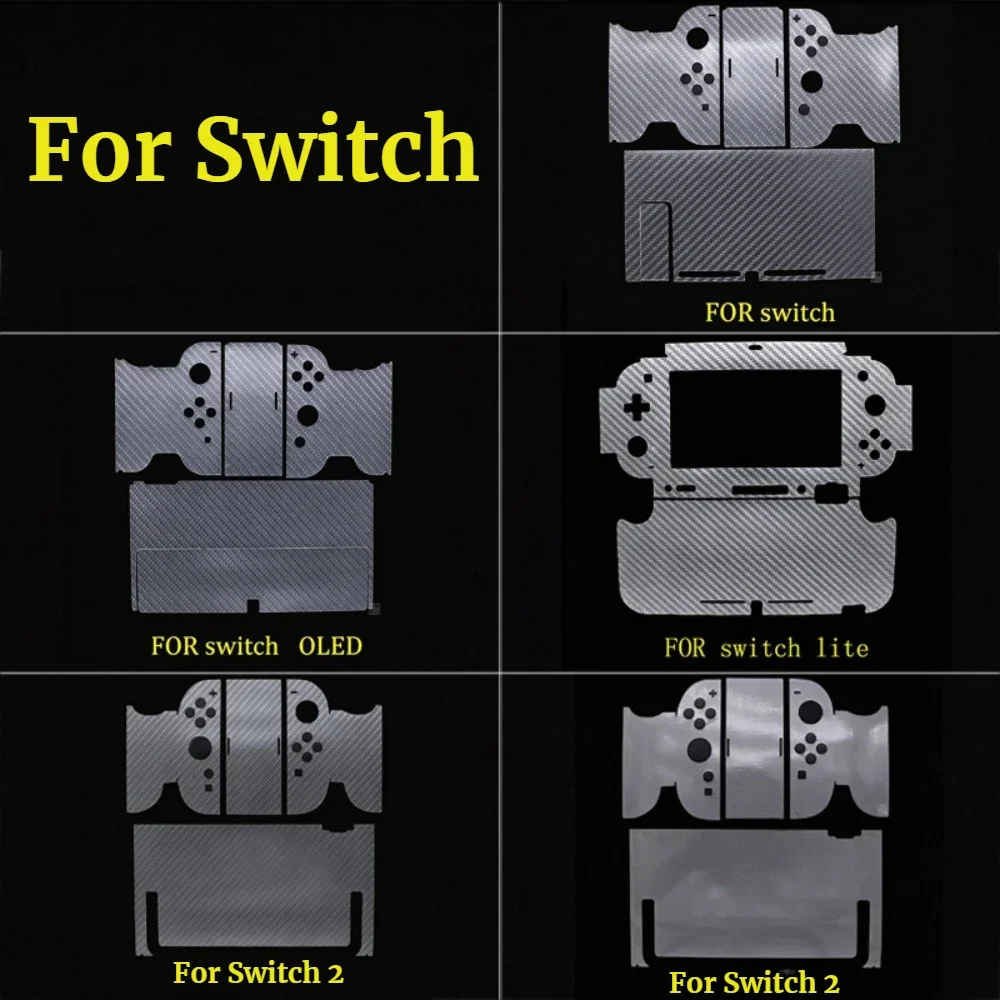 Anti Scratch Carbon Fiber Full Body Skin Sticker Protective Film Cover for Switch/Switch 2/Switch OLED & Switch Lite