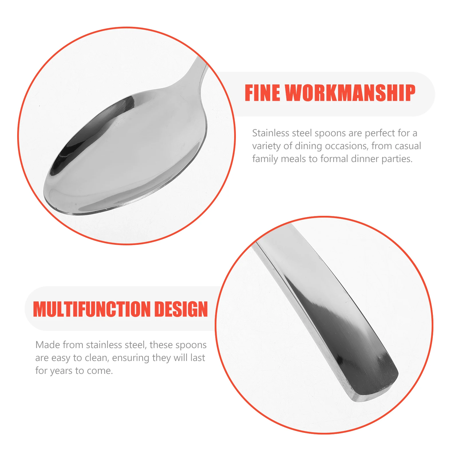 

12Pcs Stainless Steel Spoons Set Sturdy Dinner Table Spoons for Eating Serving Kitchen Silverware Bulk Small Spoon