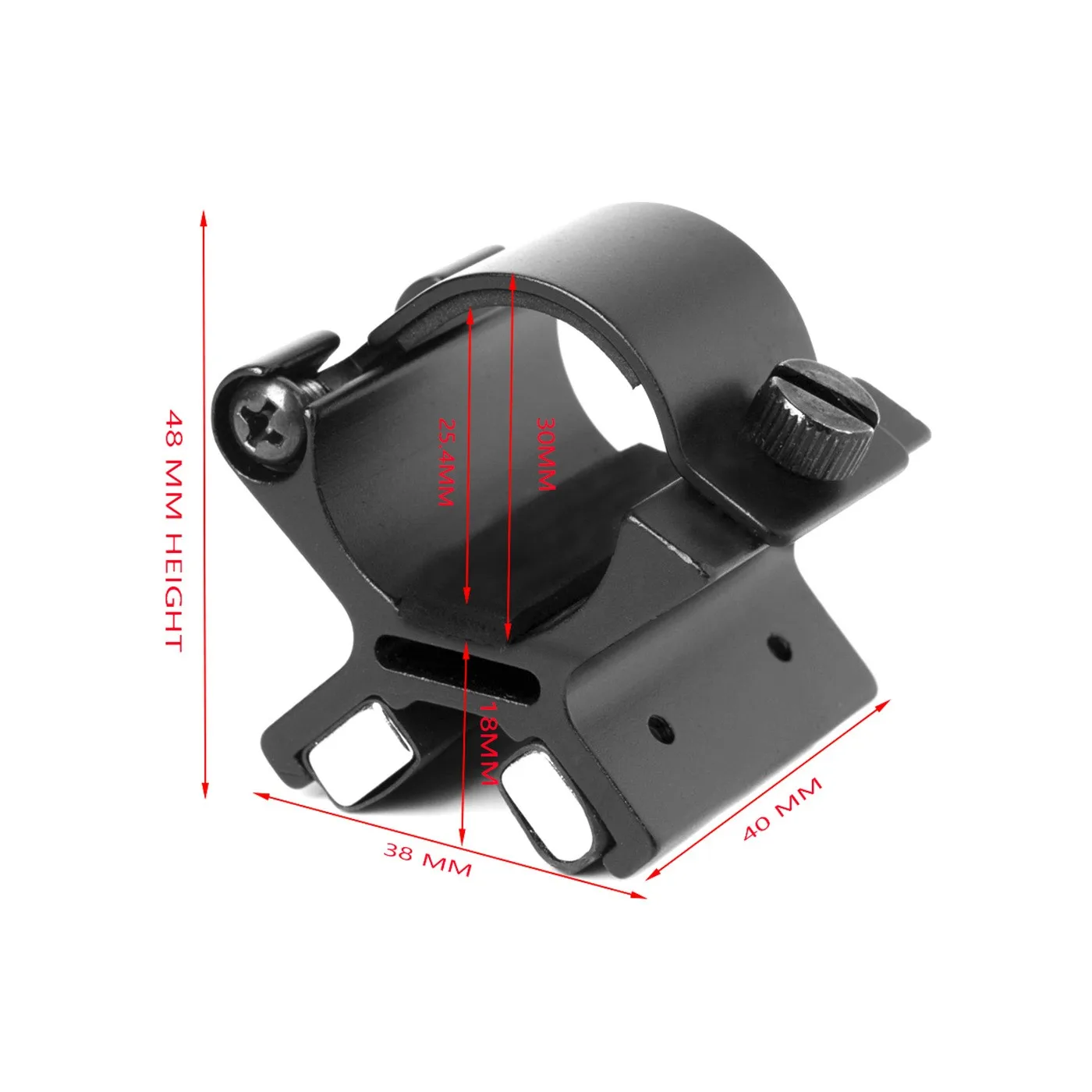 전술 조절식 알루미늄 25.4mm 스코프 플래시라이트 마운트 자석 사냥용 토치 경량 휴대용 야외 액세서리 홀더