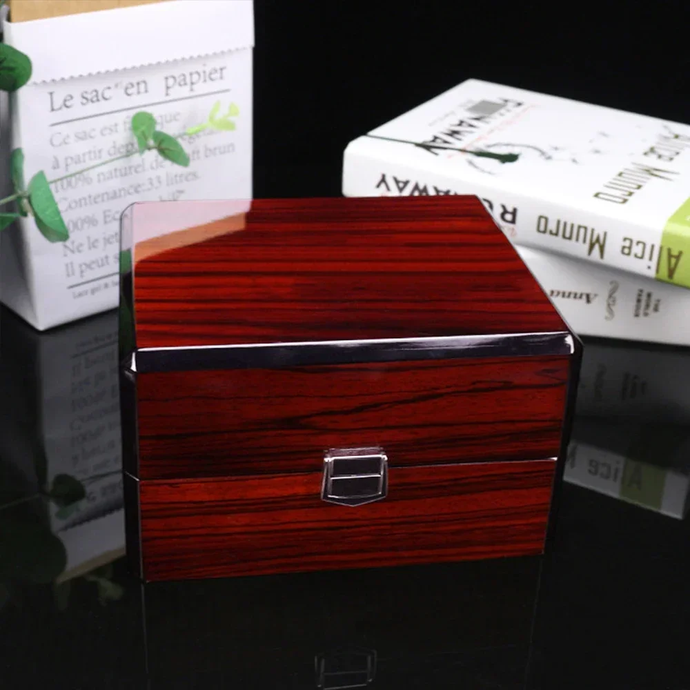 Wine Red Baked Paint High-end Wooden Wrist Watch Case Box Bracelet Box Storage Watch Stand Watch Gift Box Customization Logo OEM