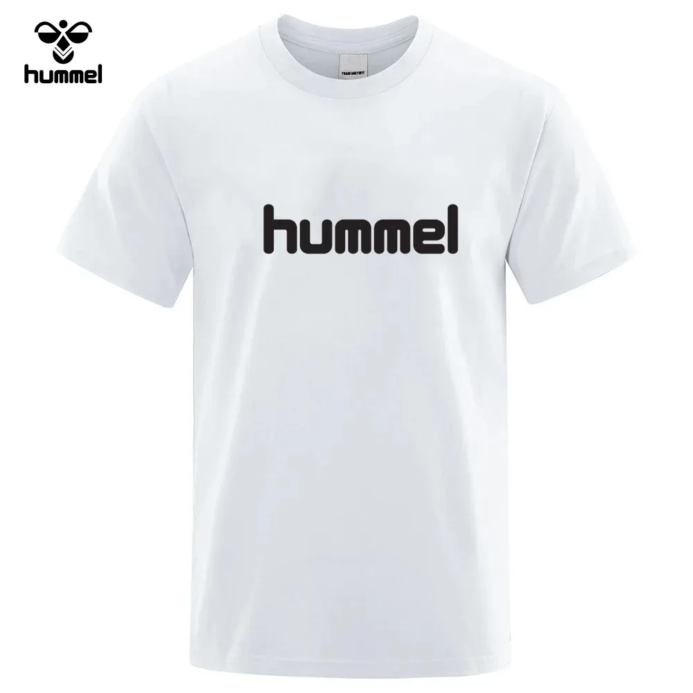 Summer City Street Fashion Men\'s Brand HUMMEL T-shirt Daily Casual Short Sleeve Top, Outdoor Sports T-shirt Women\'s T-shirt