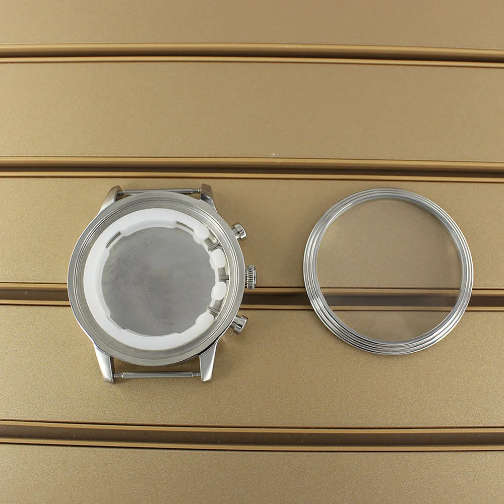 

45.3mm Fashion Watch Case 316L Stainless Steel For Miyota OS21 Movt 39.5mm Dial Solid Bottom Cover Waterproof Watch Accessories