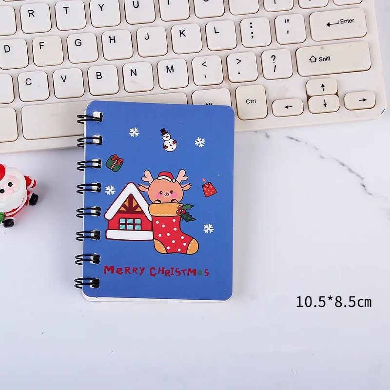 A7 Christmas Flip Coil Notebook Student Portable Pocket Notebook Office Notepad Diary School Office Suppliers Christmas Gift