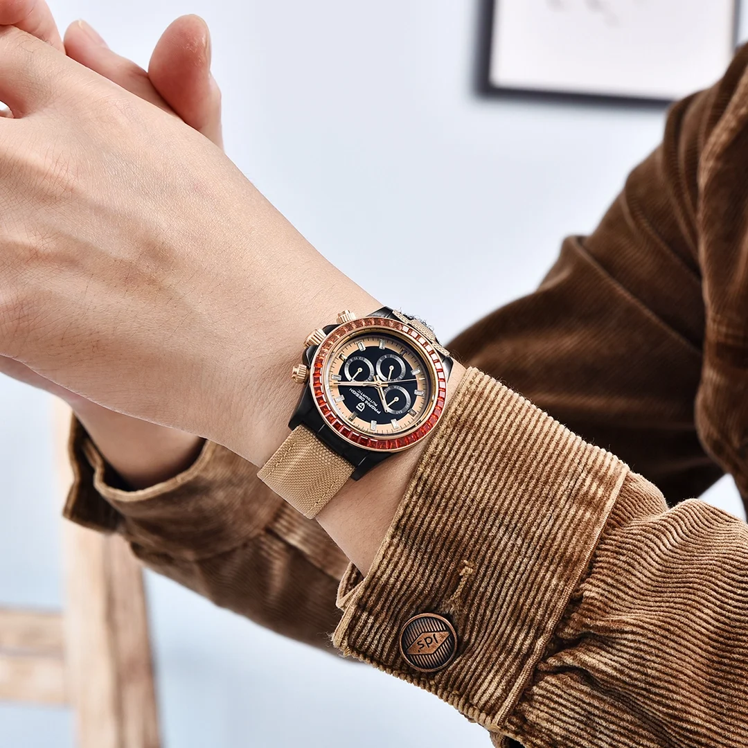 PAGANI DESIGN мужские автоматические часы 40 мм Радужный ободок из нержавеющей стали водонепроницаемые наручные часы для мужчин спортивные уникальные часы