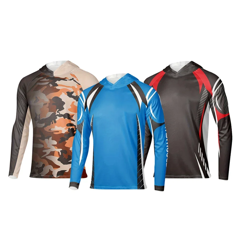 Fishing Hoodie Long Sleeve Uv Protection Fishing T-Shirts Jersey Sun Protection Clothing