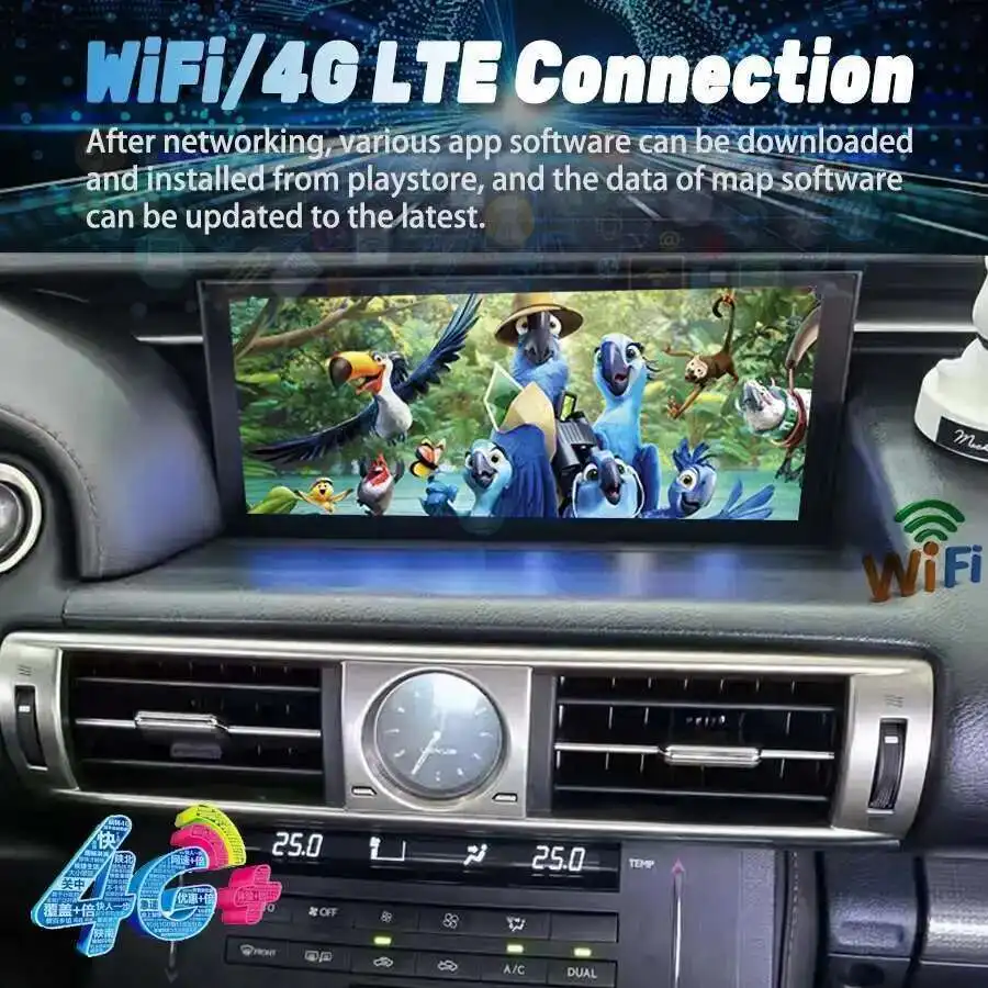 10.25" WIFI Navigation Autoradio For Lexus IS RC 200 250 200t 300h 2013-2019 Radio Screen Carplay Android Car Multimedia Player