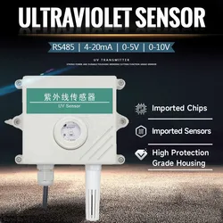 UV Sensor Sunlight Ultraviolet Irradiation Intensity Detection High Precision Sun Light Illuminance Detector RS485 0-5V 4-20mA