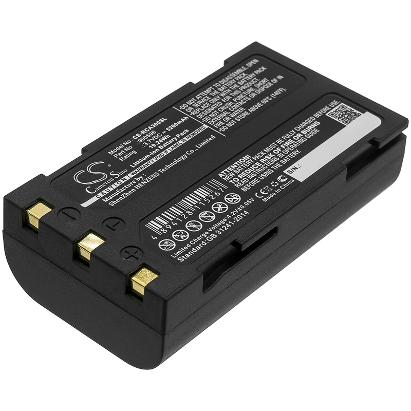 

Li-ion Thermal Camera Battery for RIDGID, 3.7V, 5200mAh, Compatible Models: 37888, 40798, CA-100, CA-300, Micro CA25