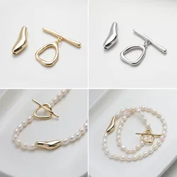1PCS 14K Gold Plated Irregular Link Buckle Clasp Jewelry DIY Making Supplies Brass Material Accessories