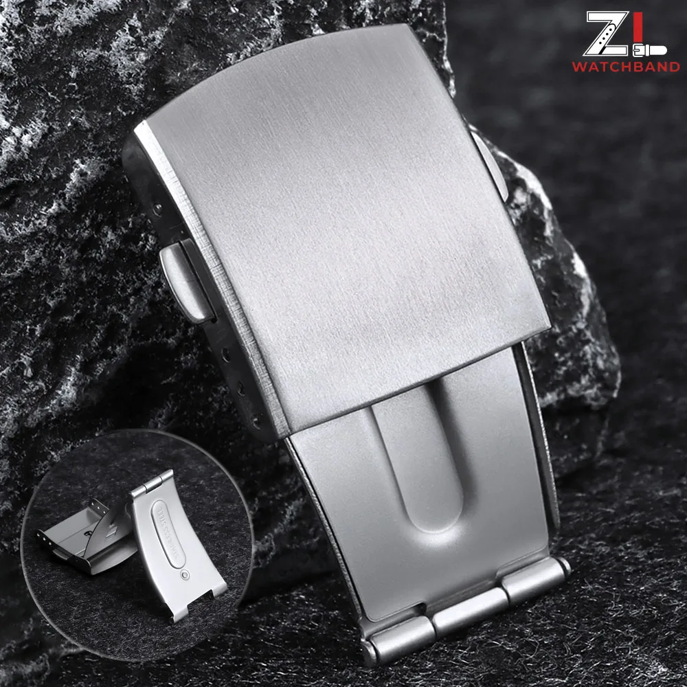 

Double Press Buckle Watchband Steel Butterfly Buckle 12mm 14mm 16mm 18mm 20mm Solid Stainless Steel Clasp Watch Accessories