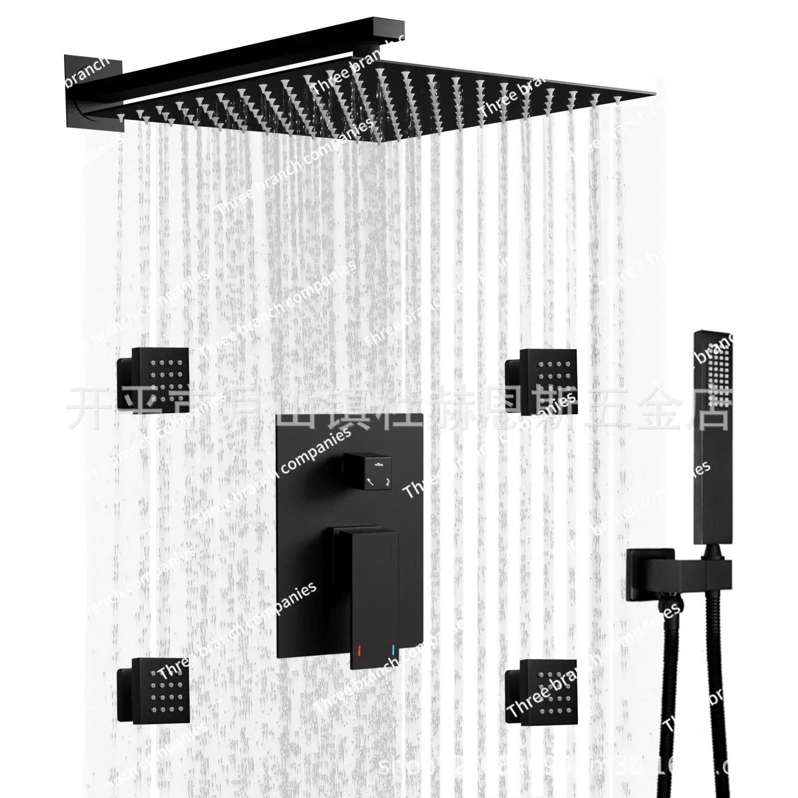 

Shower Set, Hot and Cold Mixing Valve, Wall Type Ceiling Top Spray, Multi-functional Side Spray, Waist and Back Spray, Hand