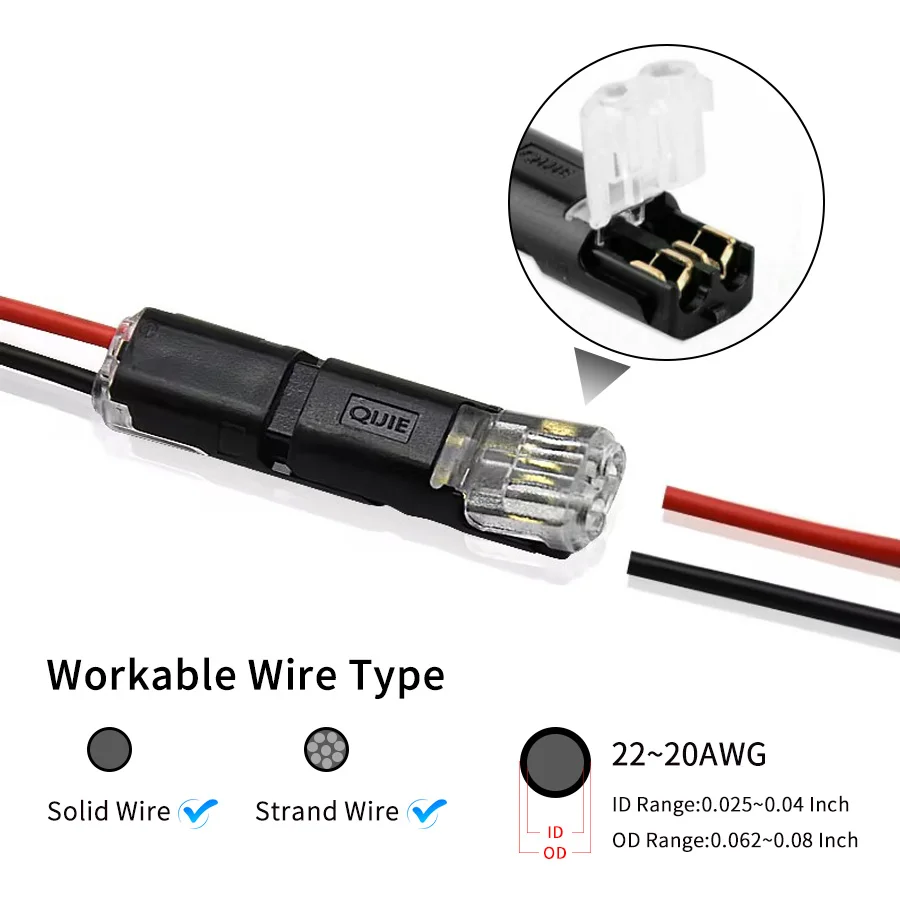 10 szt. Złącze szybkiego przewód z wtyczką 2Pin wtyczka wodoodporna samochodowa przewód przyłączeniowy elektryczna kabel samochodowa taśma końcówka