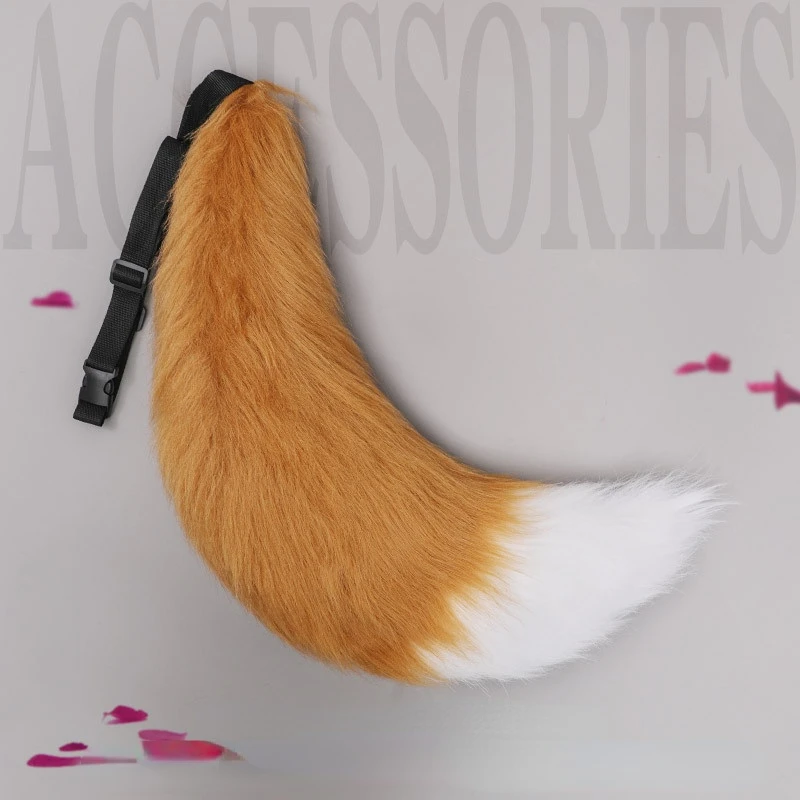 Cute Wolf Fox Tail Fur Women Men Pompom Handmade 9cm Plush Fox Tail Cosplay Jewelry Accessories Fox Tail  Wolf Tail Props