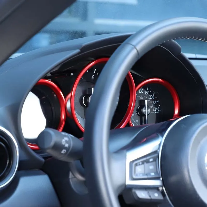 Für Mazda MX-5/Fiat 124/Abarth 124 ab Baujahr 2016, Armaturenbrett-Displayrahmen, Dekorativer Ring, Auto-Innenausstattung, Aluminiumlegierung – Detail 5