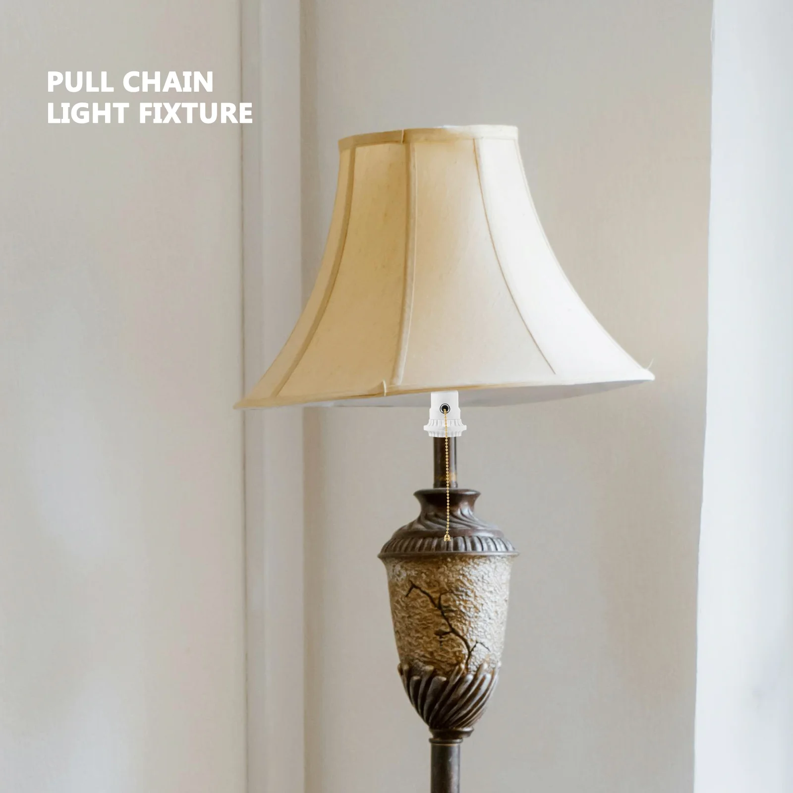 White Semi Double Gold Zipper Switch Pull Chain Light Socket Lamp Head Lamp Holder Lighting Accessory Terminal Base Screw Lamp image 4