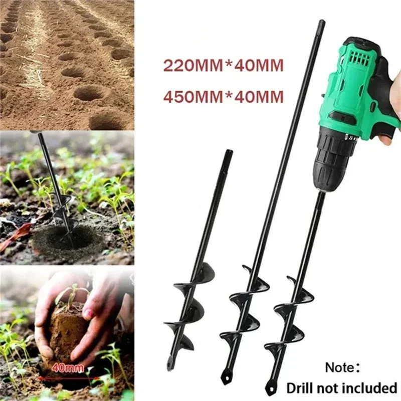 8 Sizes Garden Auger Drill Bit Tool Spiral Hole Digger Ground Drill Earth Drill for Seed Planting Flower Planter