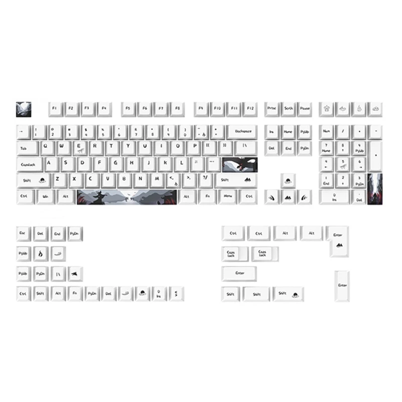 

130 Keys Keycaps Set PBT Cherry Height Keycap Electronic Game Mechanical Keycap