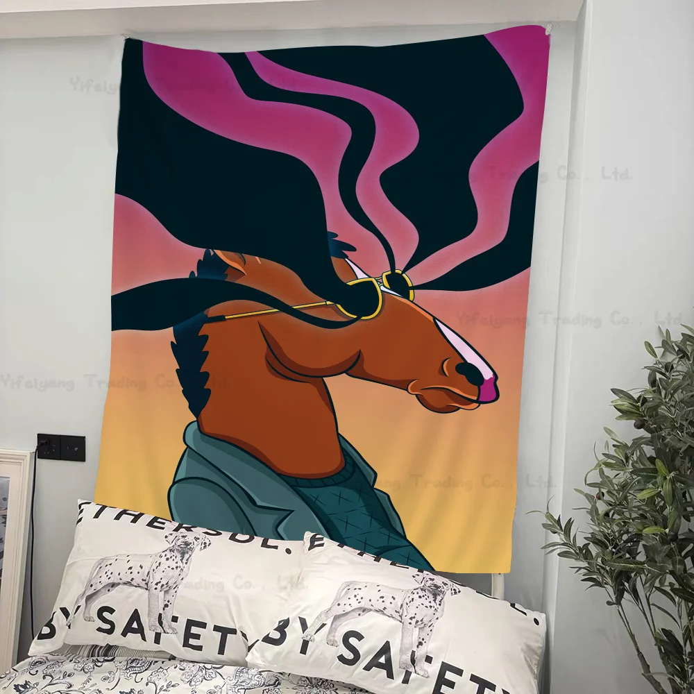 BoJack H-Horsemans Printed Large Wall Tapestry Wall Hanging Decoration Household Decor Blanket