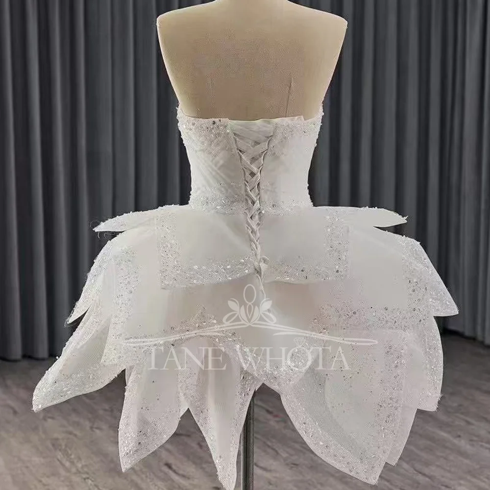 공주 스타일 연인 민소매 웨딩 드레스 레이스 업 뒤에 분리형 스커트 스팽글 맞춤형 2025 Robe De Mariée