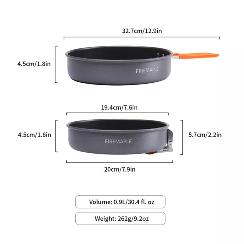 

Сковорода Fire Maple Compact с антипригарным покрытием, 0.9 л, для приготовления стейков, портативная посуда для активного отдыха, походов, кемпинга, пикников