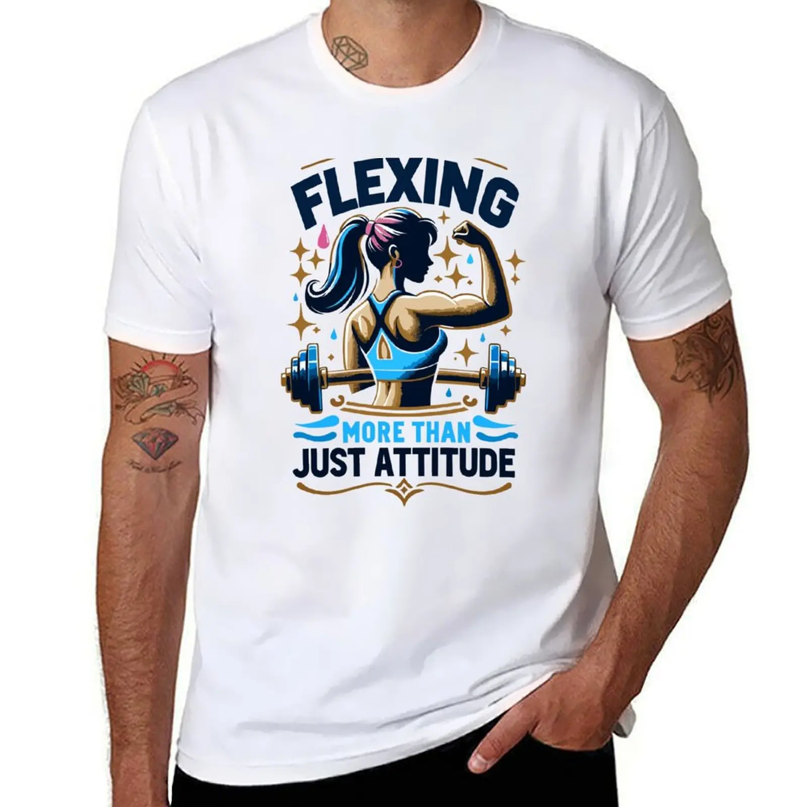 

shirts t More graphic Felxing man Female graphic Just Attitude shirt T-Shirt Fitness tees - man for t Than