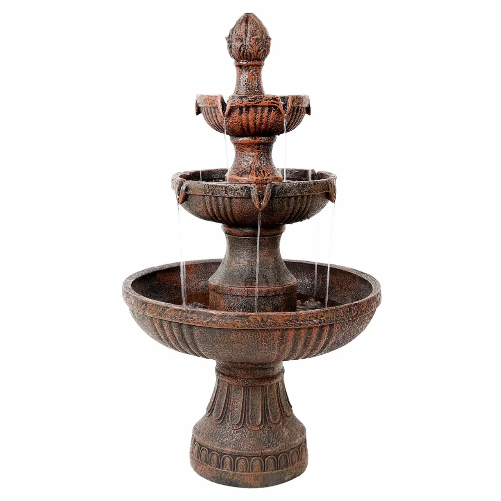 

43-Inch Electric Water Fountain for Garden, 3-Tier Outdoor Water Fountain