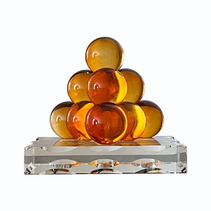 

Simple modern light luxury sample living room crystal pyramid ornament creative handicraft soft decoration