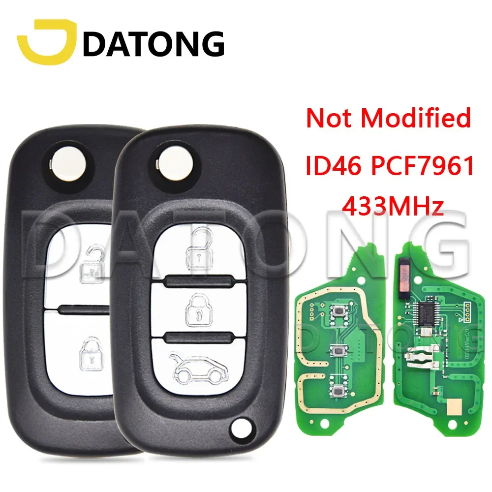 

Datong World Car Remote Conteol Key For Renault Master Kangoo Modus Twingo Clio0 3 Clio III 433ASK ID46 PCF7961A VA2 Flip