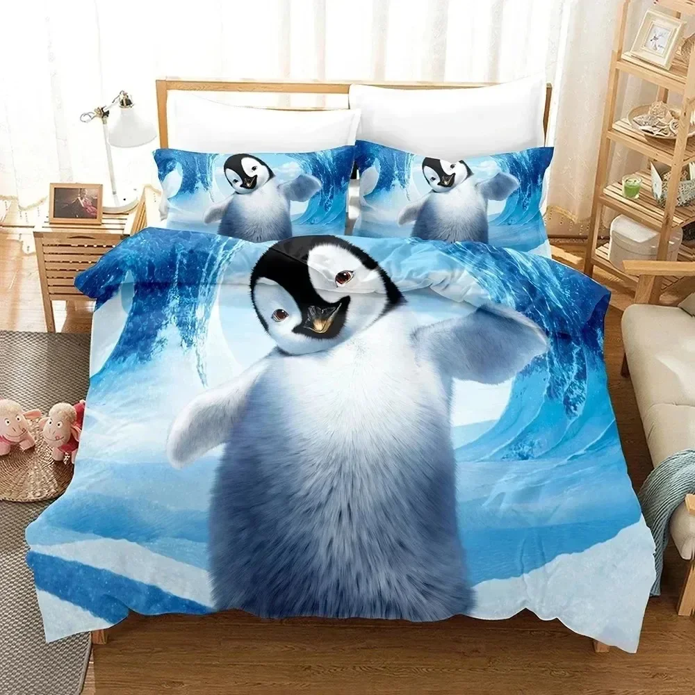 3D Print Cartoon Penguins Madagascar Bedding Set Bedroom Soft Modern Bedspreads Comefortable Duvet Cover Quilt Cover Pillowcase