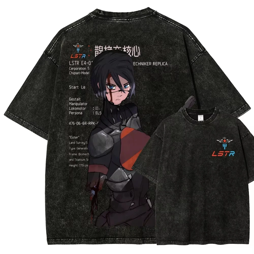 Signalis Year Round Clothing New Model Washed T-shirt Anime Lover T Shirts Y2k Oversized Vintage Loose Cotton Streetwear Unisex