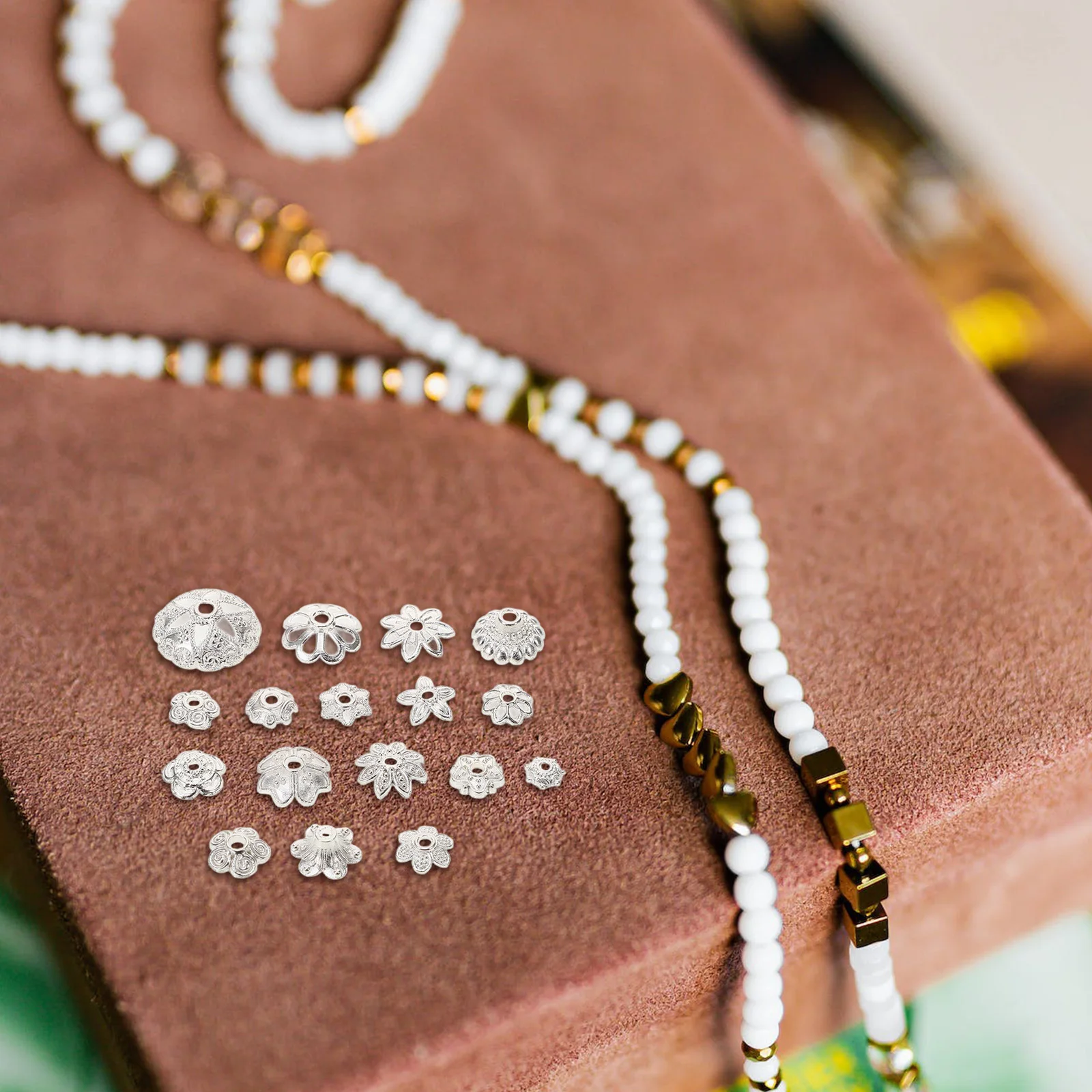 

1 Bag Of Buddha Flower Bead Caps Metal Hollow Hand-Beaded Diy Jewelry Making Supplies For Bracelets Necklaces Earrings Diy Beads