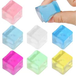 Bola de estrés de cubo de hielo cuadrado para niños y adultos, juguetes de alivio del estrés para apretar, regalos de fiesta de descompresión, premios en el aula