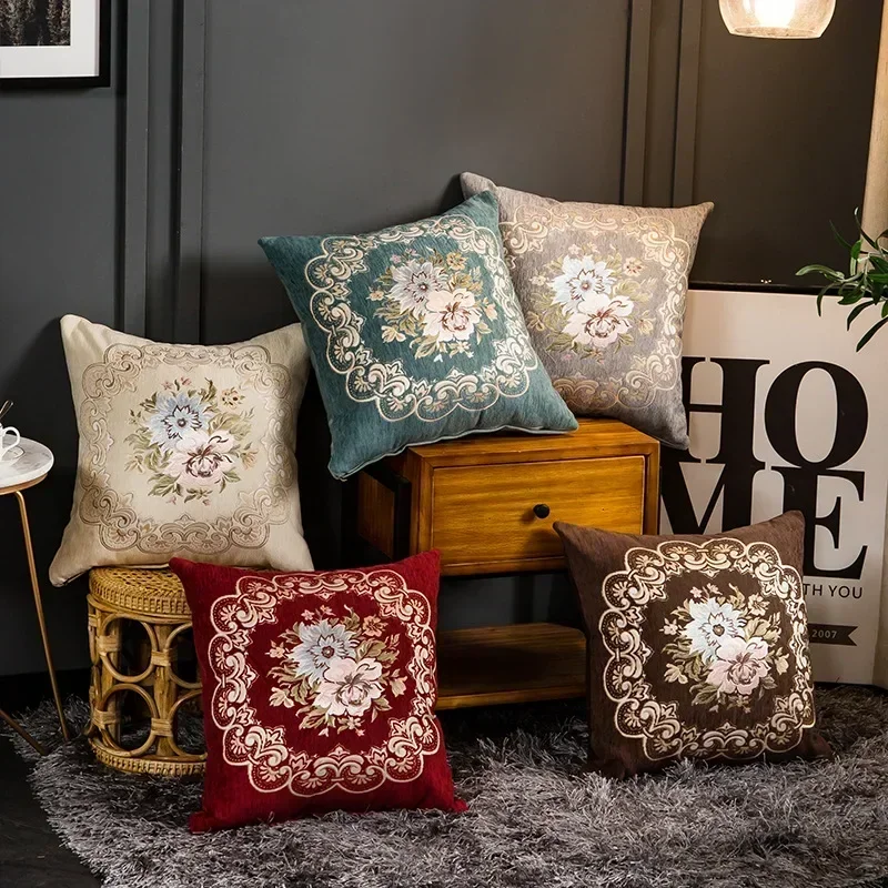 Europe Palace Style Pillow Cover Mahogany Sofa Bedroom Car Office Cushion Cover Waist Pillow Cover Pillowcase Home Decoration