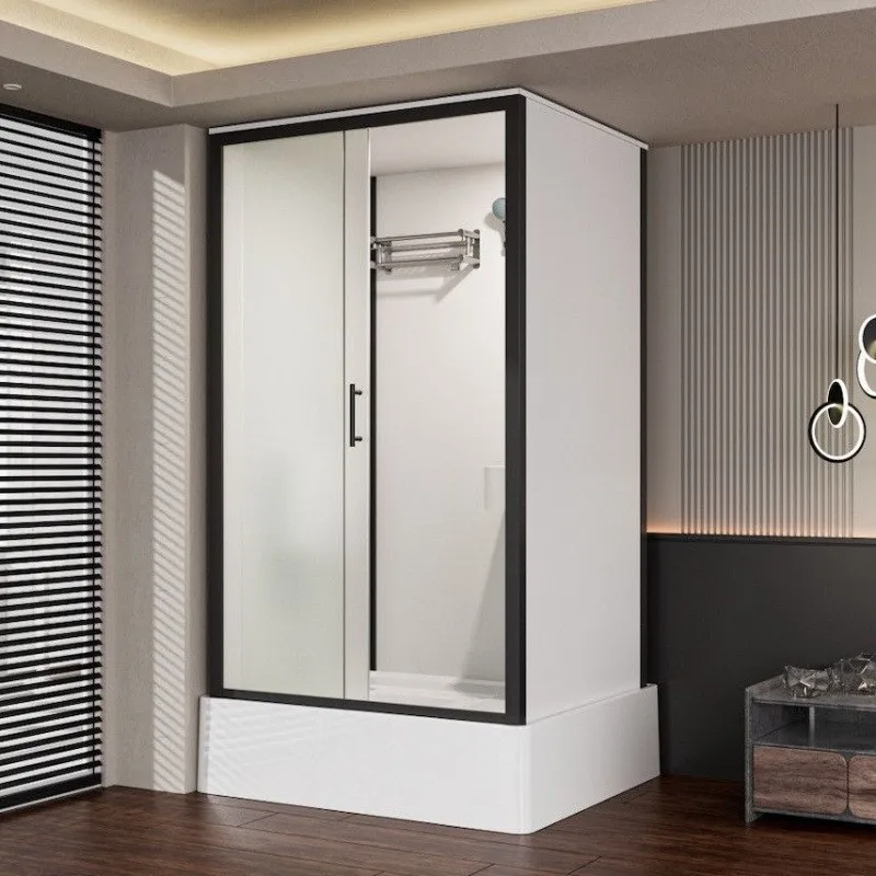 Toilet Bathroom Shower Room Family Bath Black Aluminum Frame
