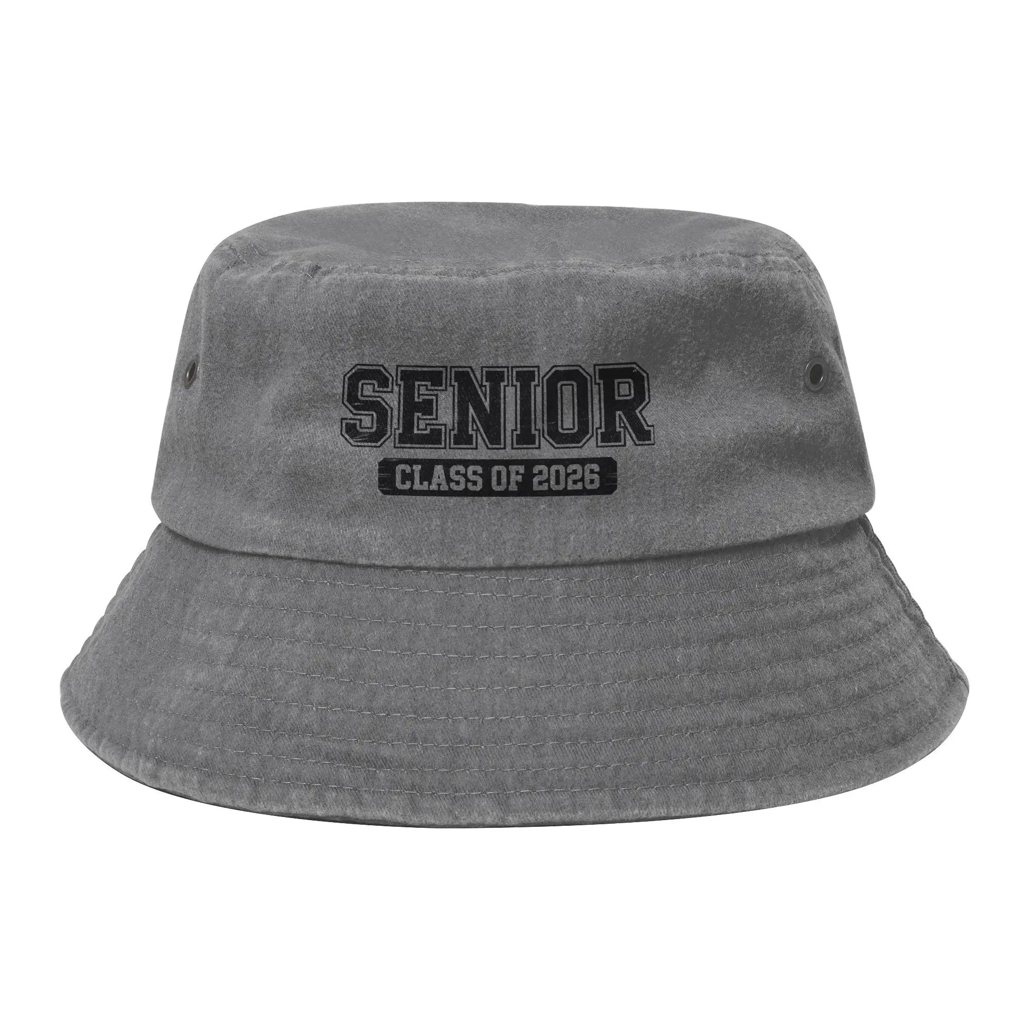 Senior Class of 2026 Graduation Bucket Hats Women Outdoor Distressed Denim Fishing Fisherman Caps Beach Hatwear Panama Hat