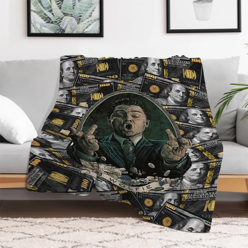 

The Wolf of Wall Street Blanket Movie Blankets Furry Microfiber Bedding Plush Bedspread Bed Throw Knee Throws Sofa Bedspreads