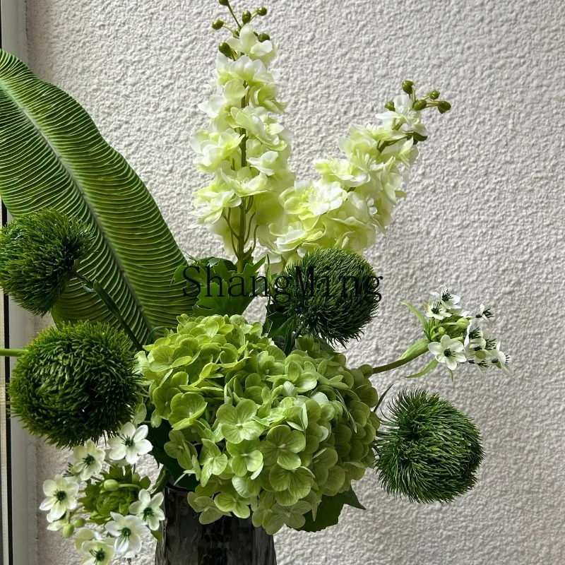 LXY hand-tied bouquet simulation flower glass vase set household simple modern desktop ornament