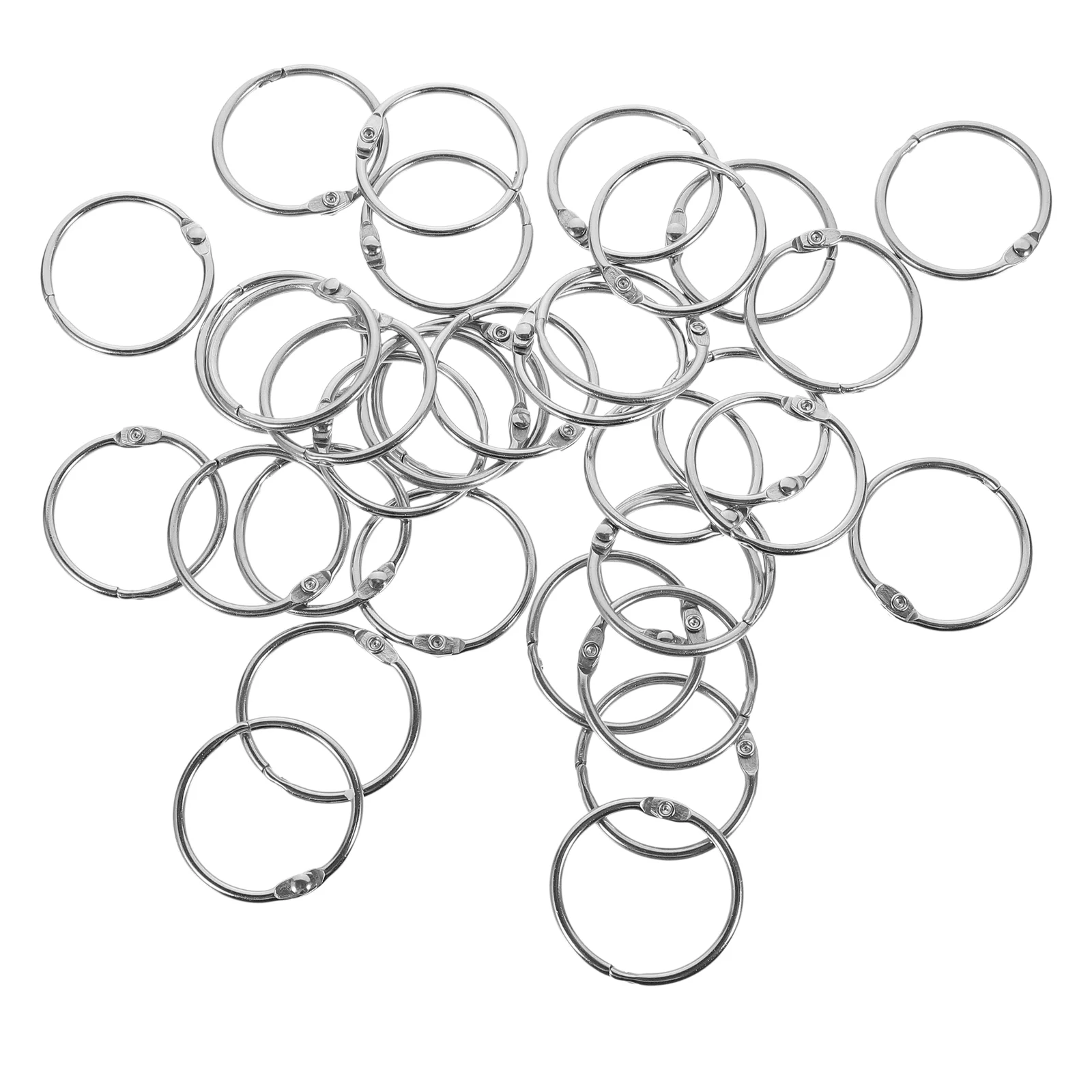 50 Pcs Paper Leaf Rings Loose-leaf Buckle Key Metal Book for Silver Binder Office