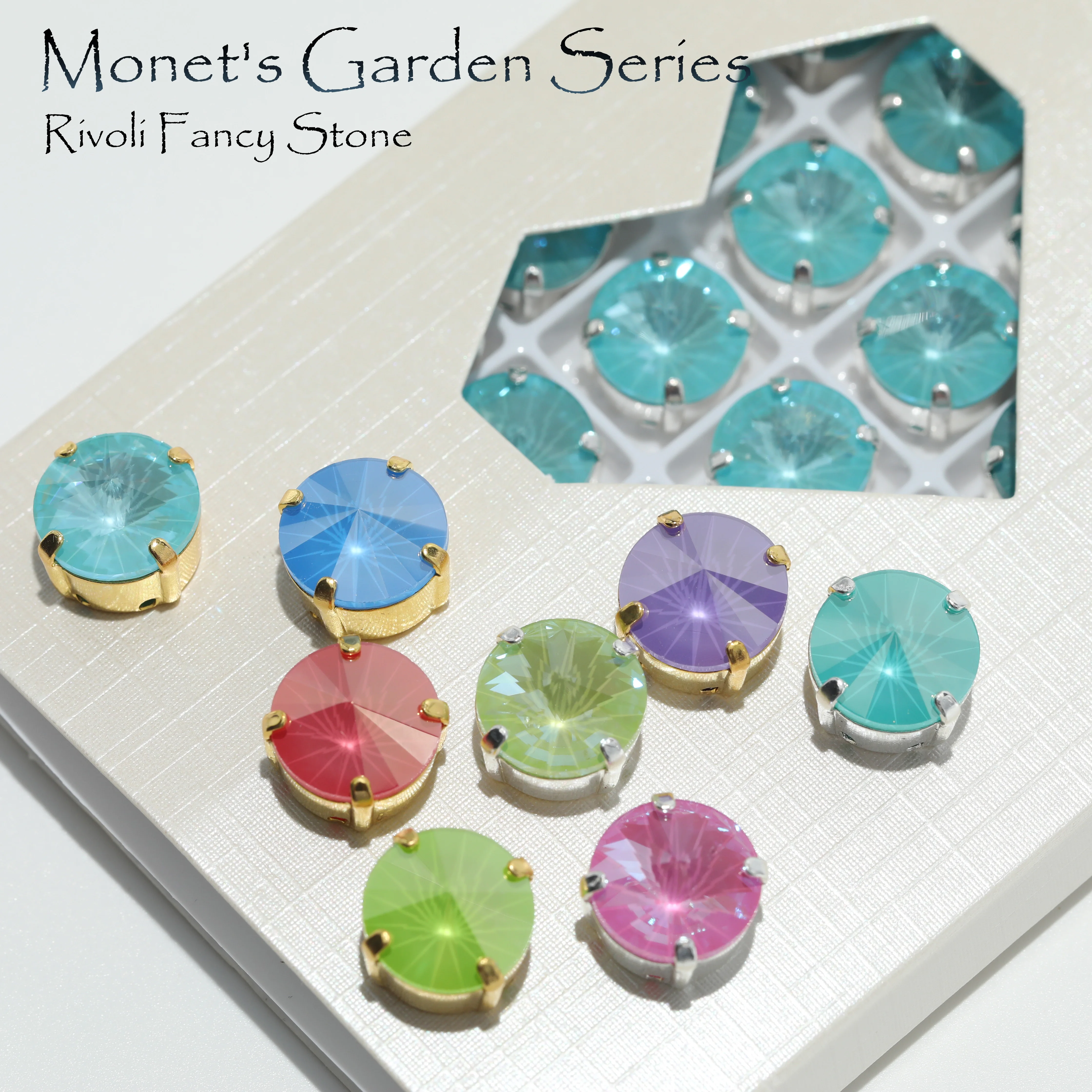 GRST Monet's Garden 2.0 Serie Rivoli Mocha Strasssteine Hochwertiger K9-Kristall für Abendkleider, Schuhe, Taschen, Nagelkunst, DIY – Detail 1