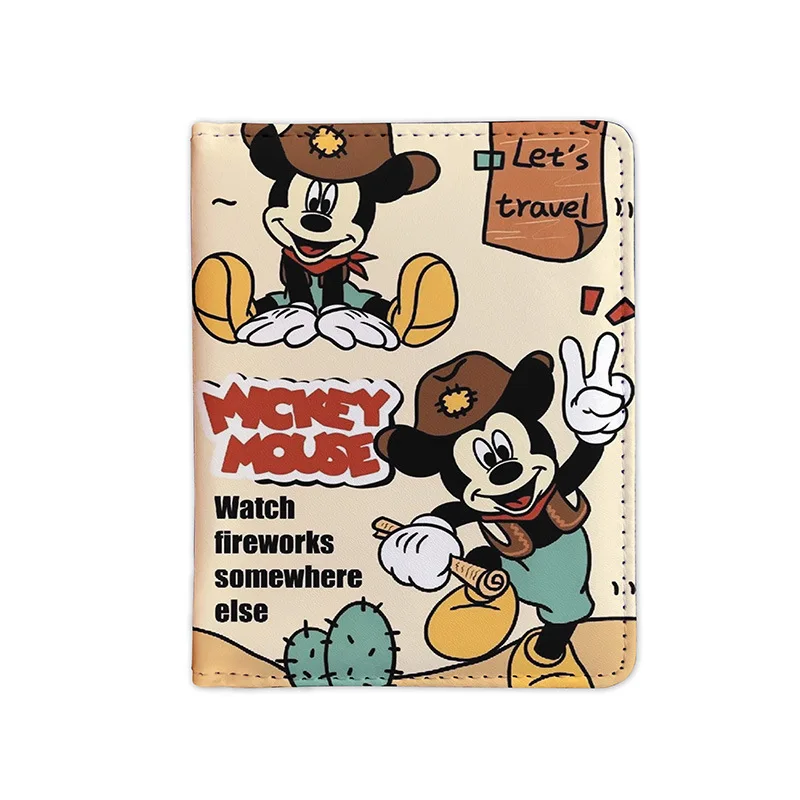 Disney Mickey Mouse Passport Cover and Card Wallet Multi functional Document Holder for Overseas Travel International Students