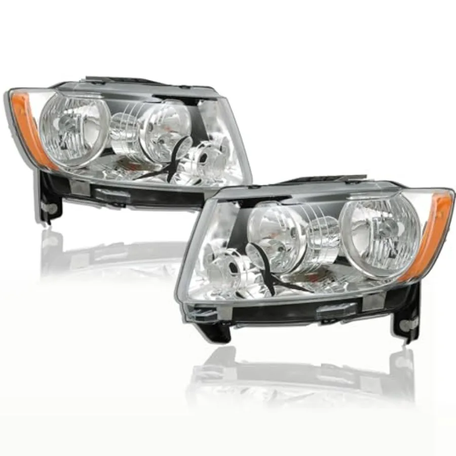 

RH & LH Headlights Replacement for G-rand Chero-kee 2011-2013 / Com-pass 2011-2017 Halogen Headlamp Assembly Driver and Passenge