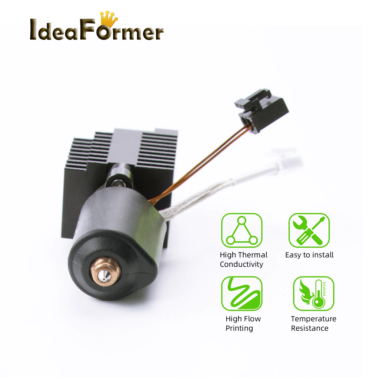 

Для Creality K2 Plus Hotend быстросменное сопло из закаленной стали, цельнометаллический дизайн для сопел K2 PLUS, детали 3D-принтера Hot End