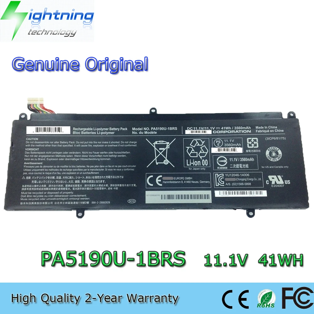 New  Original PA5190U-1BRS 11.1V 41Wh Laptop Battery for Toshiba Satellite Click 2 Pro P30W-B P35W-B