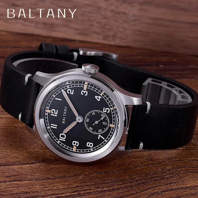 Baltany Retro Military S2081 Automatic Mechanical Men\'s Watch ST1731 Leather Stainless Steel Waterproof Luminous reloj hombre