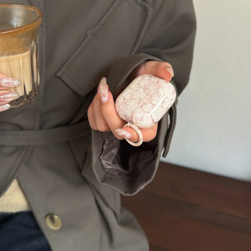 

[LEO] ins ветер корейские розовые линии цветы подходят для защитного чехла airpods4 чехла для наушников Apple поколения airpodspro3