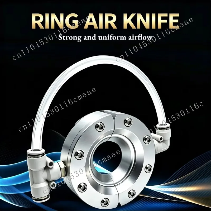 304 Ring Air Wipe Annular Air Knife for Cable Pipe Extrusion Line Uniform Air Blowing Water Dust Removing