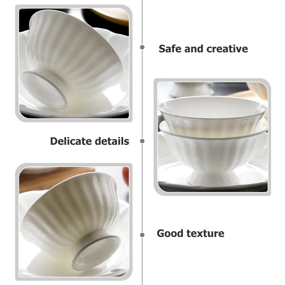 

Ceramic Rice Bowl High Footed Delicate Ceramic Food Serving Multi Function Soup Bowl Suitable Various Occasions Personal Home