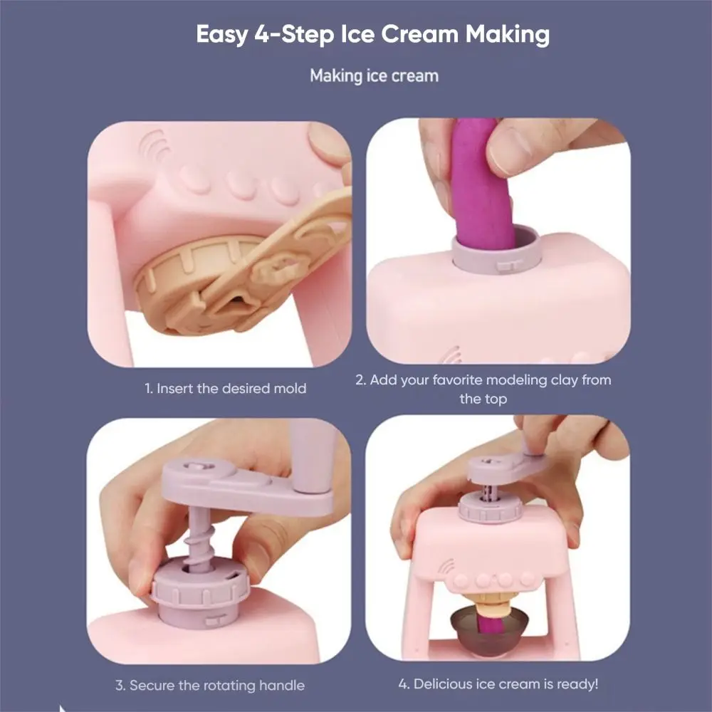 多色粘土型セット DIY アクセサリー プラスチック製ままごとおもちゃ バーガーマシン アイスクリームマシン シミュレーションキッチンおもちゃ